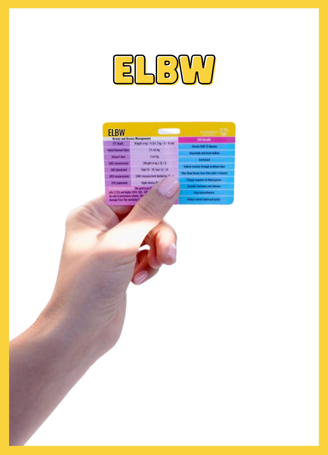 NICU Golden Hour Admission & ELBW Badge Card