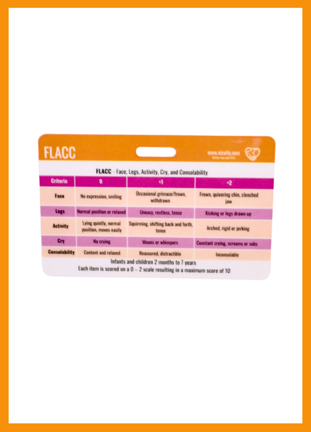 NPASS & FLACC Badge Reference Card