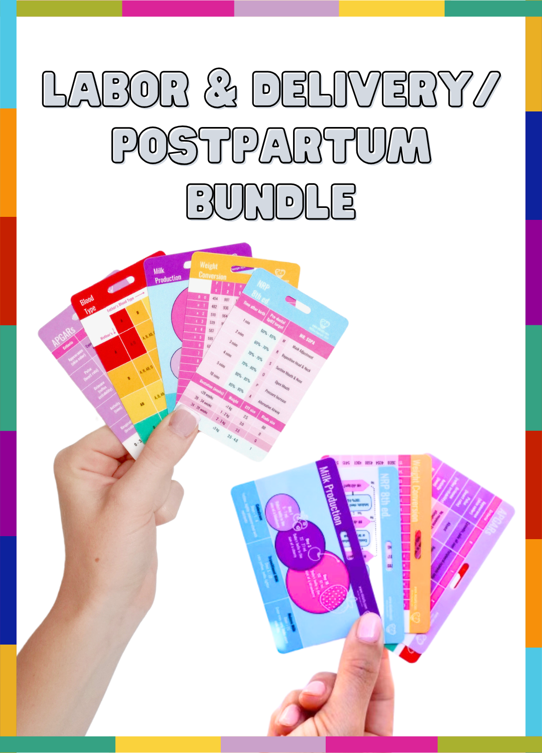 Labor & Delivery + Postpartum + Nursery Reference Card Bundle