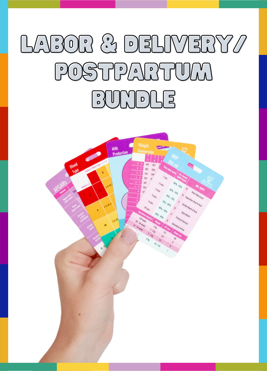 Labor & Delivery + Postpartum + Nursery Reference Card Bundle