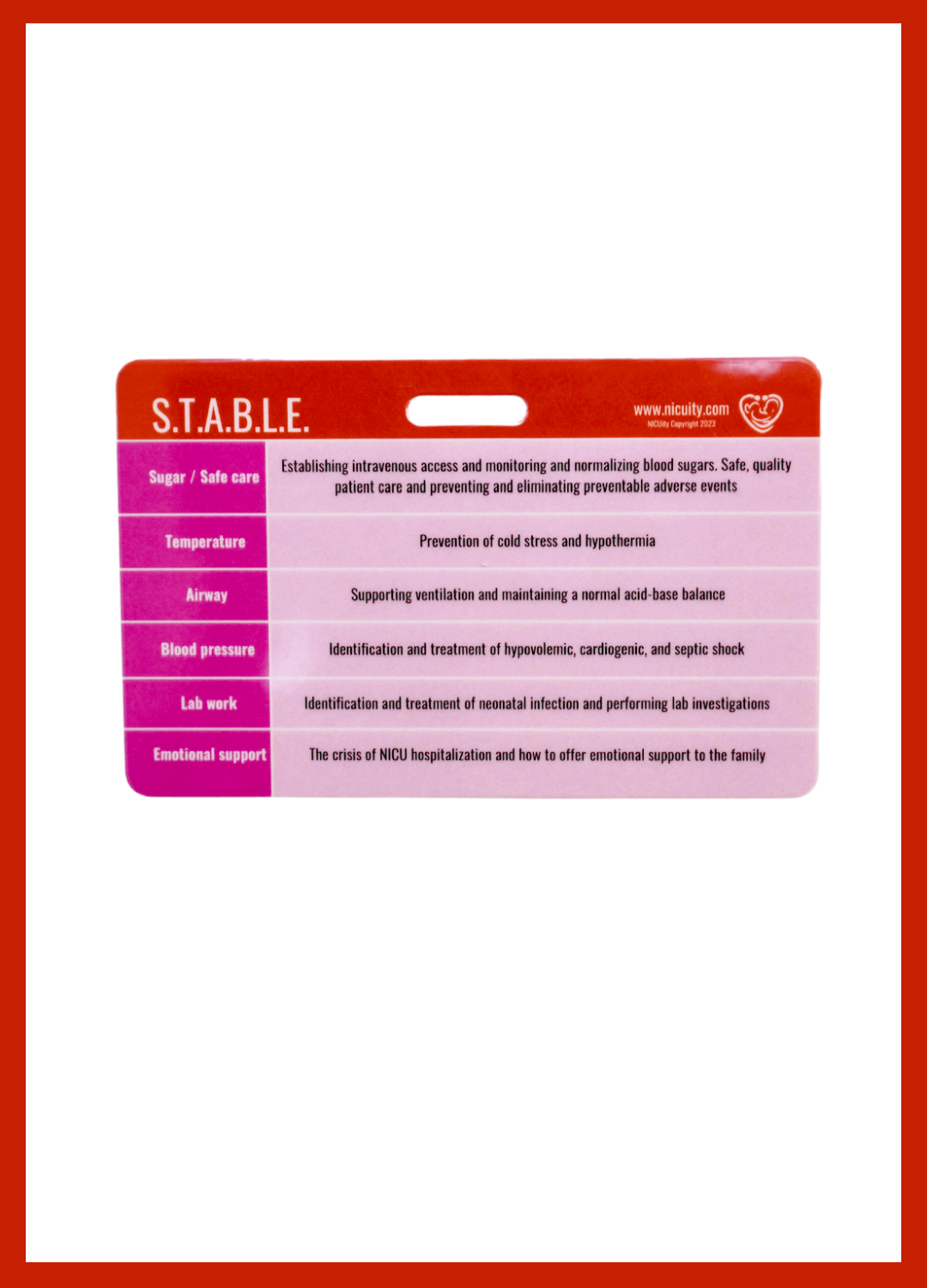 S.T.A.B.L.E. & Ventilator Modes Badge Reference Card