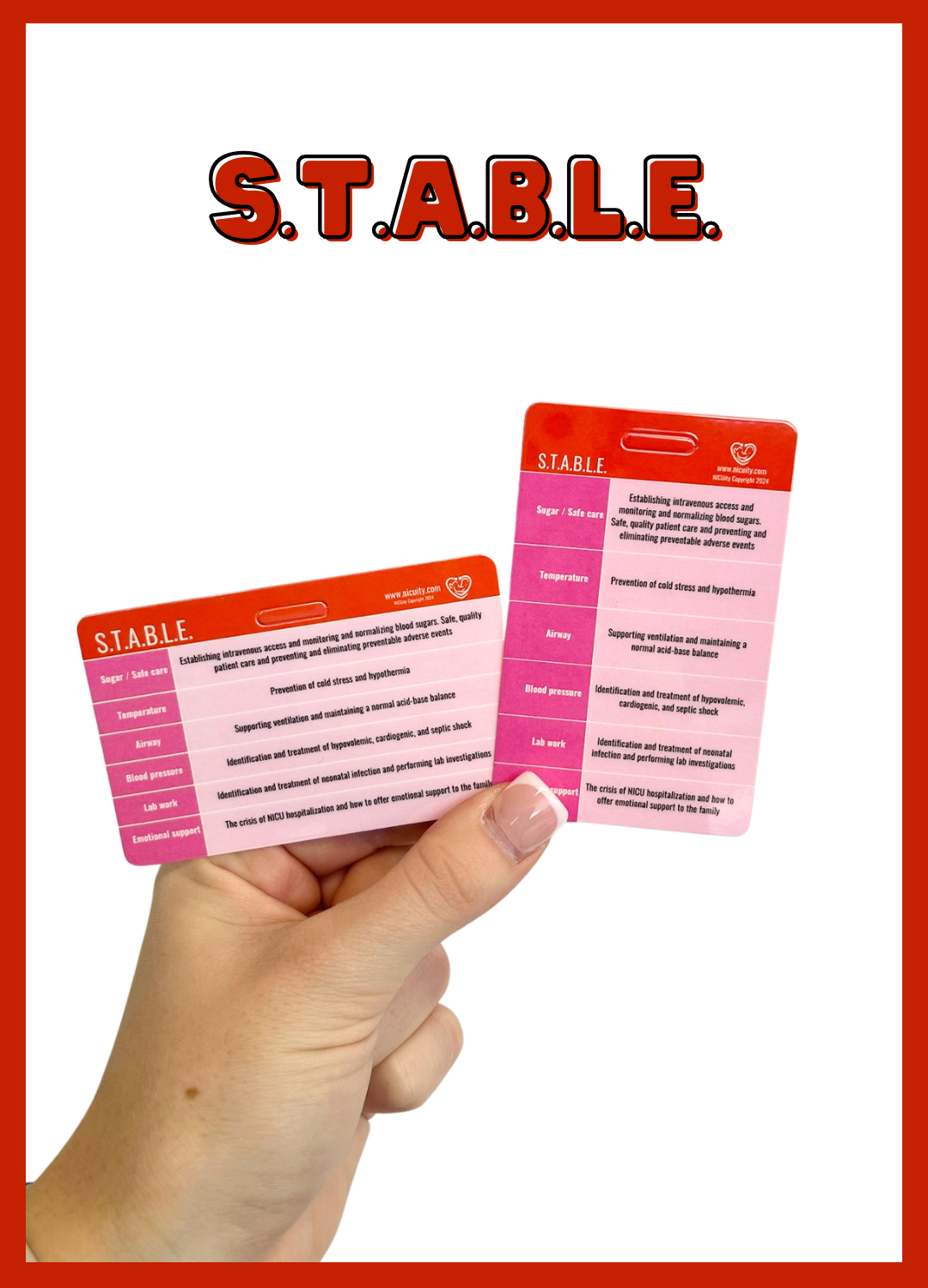 S.T.A.B.L.E. & Ventilator Modes Badge Reference Card