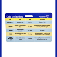 NICU Code Medications Badge Reference Card