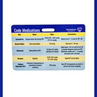 NICU Code Medications Badge Reference Card