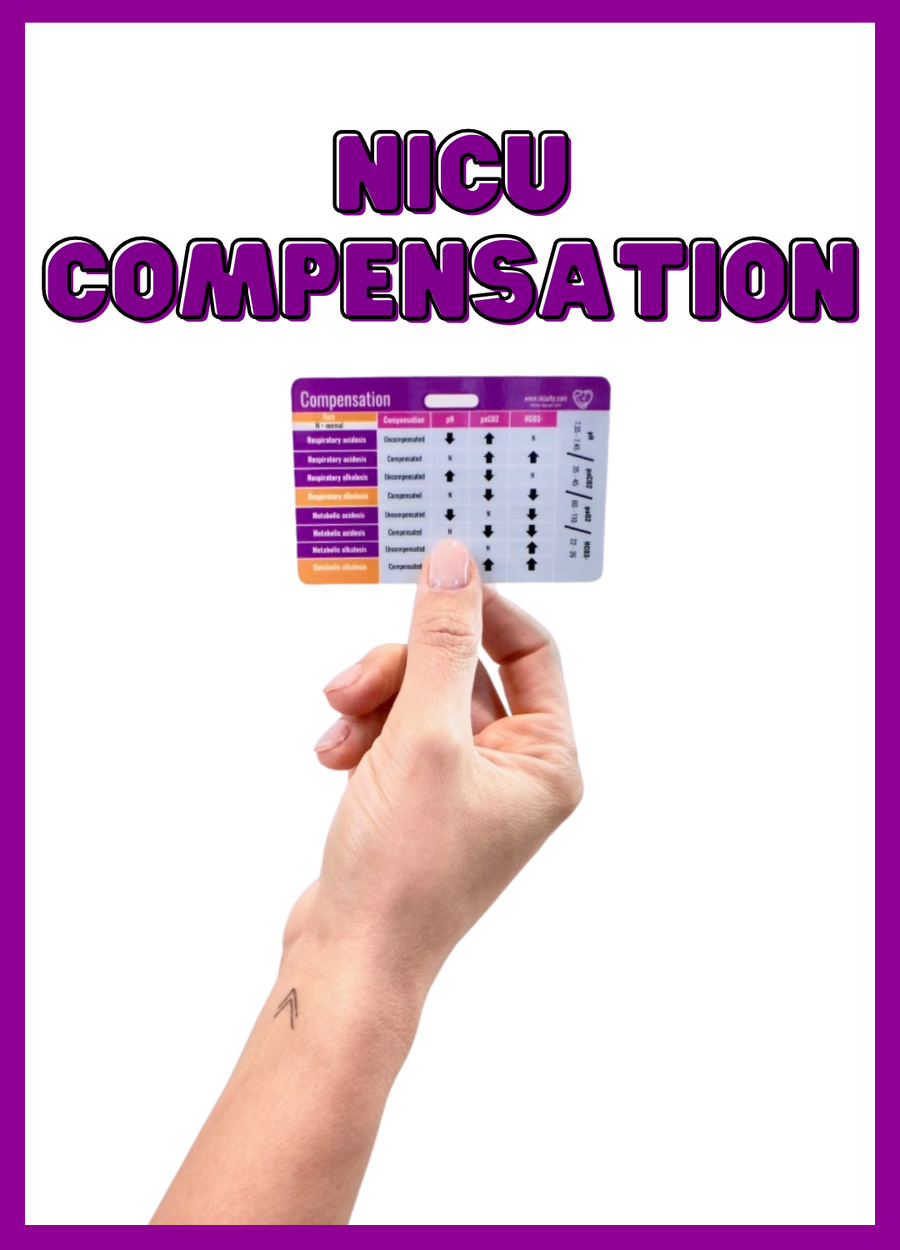 NICU Blood Gasses & Compensation Badge Reference Card