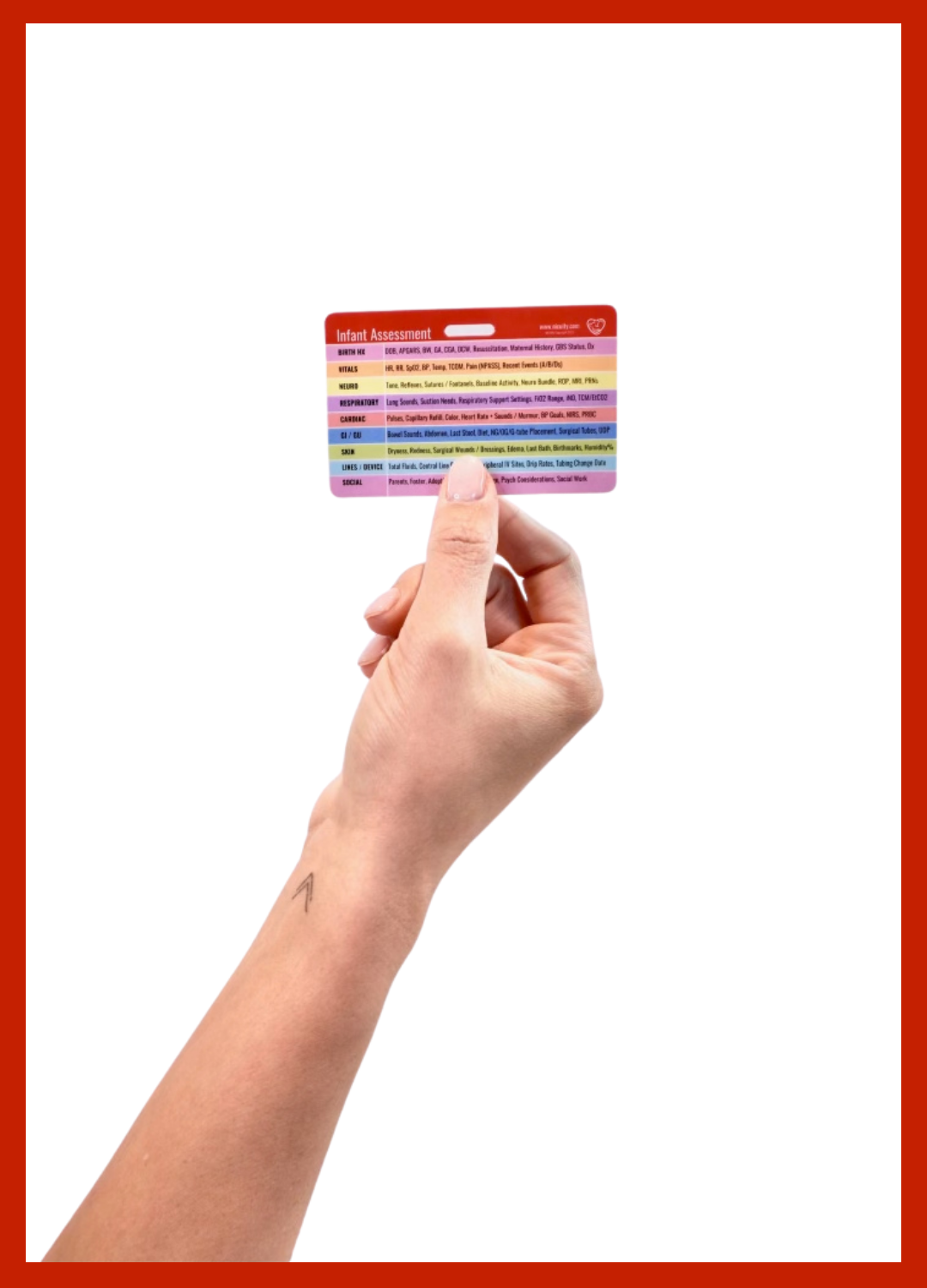 NICU Assessment & Vital Signs Badge Reference Card