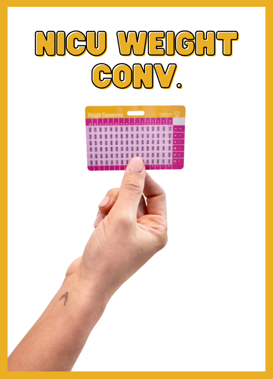 NICU Weight Conversion Badge Reference Card