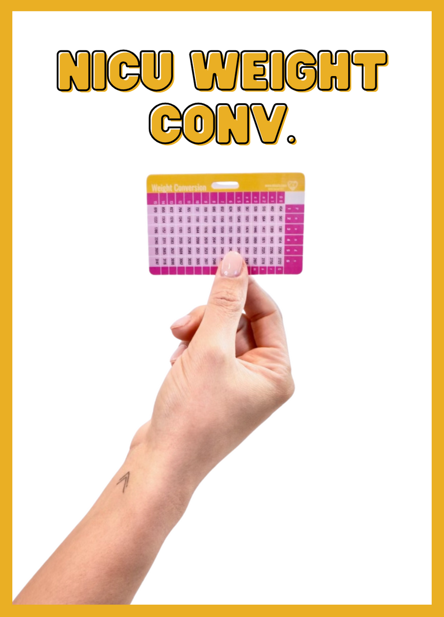 NICU Weight Conversion Badge Reference Card